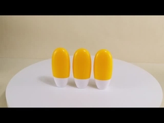 Düz yuvarlak sıkıştırma şişesi 50ml güneş kremi konteyneri PE yakası ve beyaz vida kapağı ile kozmetik